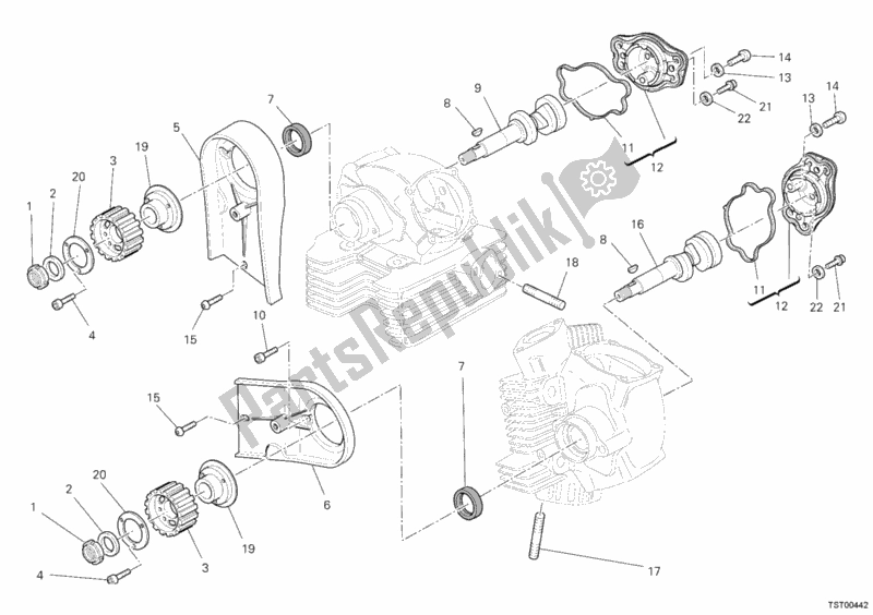 All parts for the Camshaft of the Ducati Monster 696 ABS USA 2012